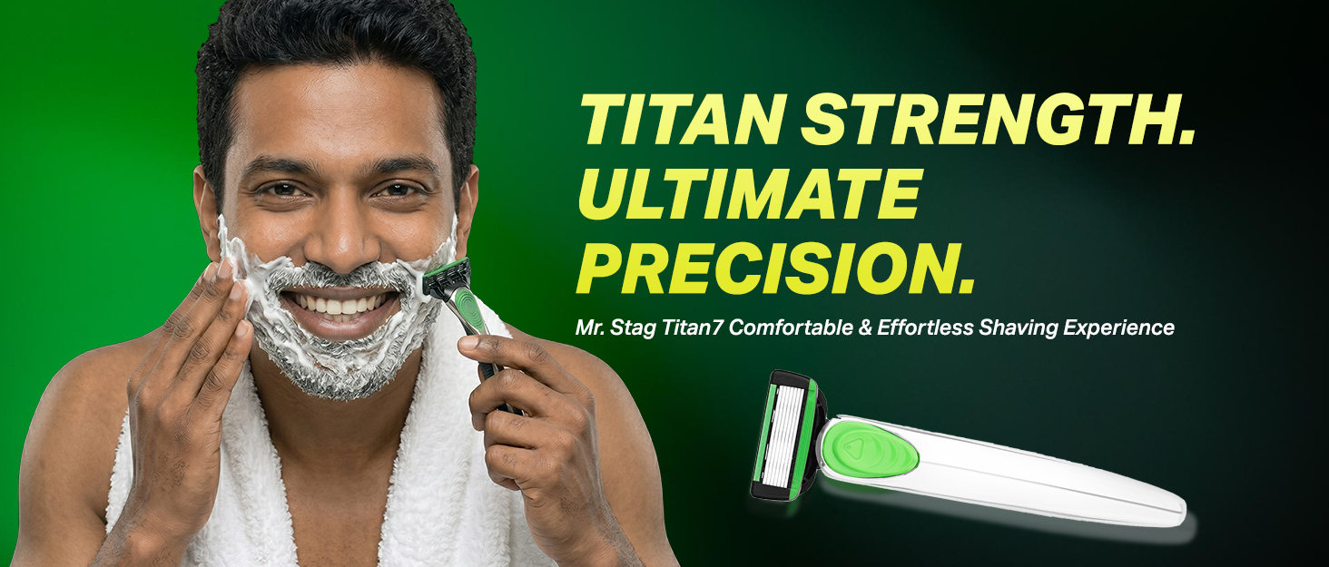 Mr. Stag Titan7 Sweden Stainless Steel Blade Shaving Razor for Men (Pack 1) detail